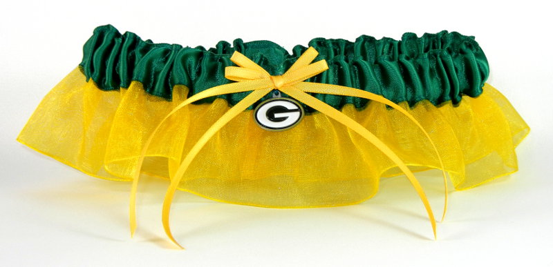 Green Bay Packers Inspired Garter with Licensed Charm